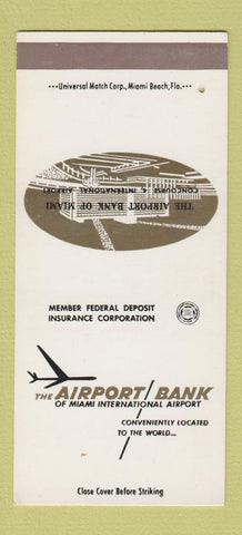 Matchbook Cover - Airport Bank Miami FL 30 Strike SAMPLE