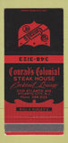 Matchbook Cover Conrad's Colonial Steak House Atlantic City NJ 30 Strike SAMPLE