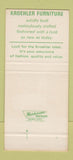Matchbook Cover - Kroehler Furniture 30 Strike SAMPLE