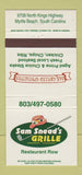 Matchbook Cover - Sam Snead's Grille Myrtle Beach SC Golf 30 Strike
