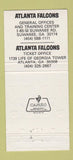Matchbook Cover - Atlanta Falcons Football GA Suwanee 30 Strike