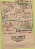 Matchbook Cover - Beaver Model E Pipe Machine Warren OH 40 Strike