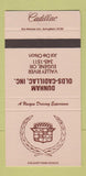 Matchbook Cover - Dunham Oldmobile Cadillac Eugene OR 30 Strike