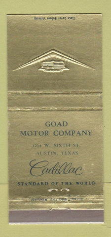 Matchbook Cover - Goad Cadillac Austin TX 30 Strike