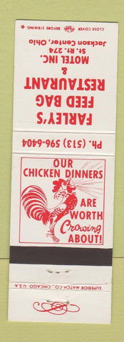 Matchbook Cover - Farley's Feed Bag Restaurant Jackson Corner OH
