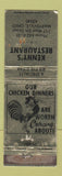 Matchbook Cover - Kenny's Restaurant Marysville OH WORN