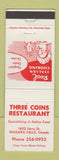 Matchbook Cover - Three Coins Restaurant Niagara Falls ON
