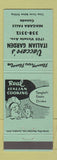Matchbook Cover - Vaccaro's Italian Garden Niagara Falls ON