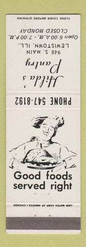 Matchbook Cover - Hilda's Pantry Lewistown IL