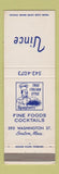 Matchbook Cover - Vince Restaurant Italian Boston MA