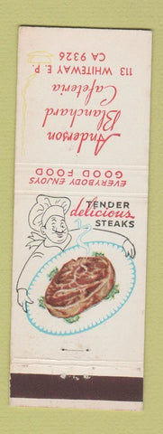 Matchbook Cover - Anderson Blanchard Cafeteria