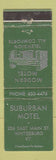 Matchbook Cover - Suburban Motel Whitesburg KY WEAR