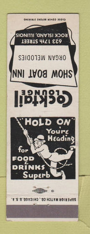 Matchbook Cover - Show Boat Inn Rock Island IL