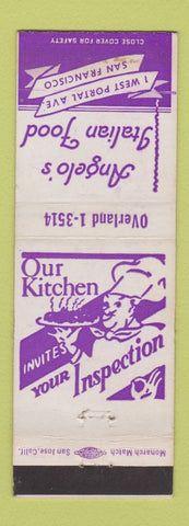 Matchbook Cover - Angelo's Italian Restaurant San Francisco CA