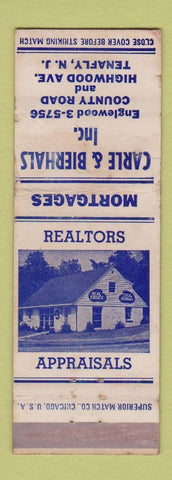 Matchbook Cover - Carle & Bierhals Real Estate Tenafly NJ WEAR