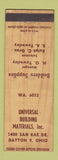 Matchbook Cover - Universal Building Materials Dayton OH WEAR