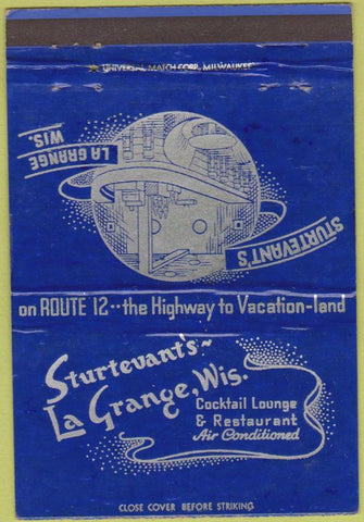 Matchbook Cover - Sturtevant's La Grange WI restaurant 40 Strike