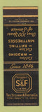 Matchbook Cover - Stearns & Foster Cotton Batting Mattresses Cincinnati OH