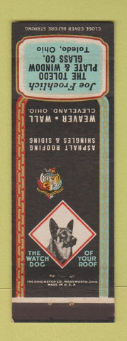 Matchbook Cover - Weaver Wall Shingles Joe Froehlich Toledo OH window