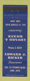 Matchbook Cover - Edward J Ricker Insurance Lima OH