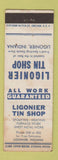 Matchbook Cover - Ligonier Tin Shop IN WEAR