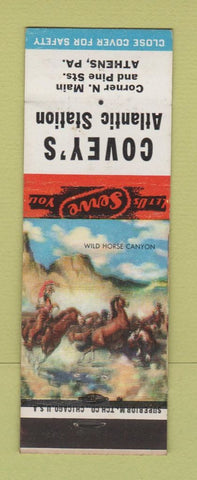 Matchbook Cover - Covey's Atlantic oil gas Athens PA