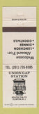 Matchbook Cover - Union Gap Station Clinton NJ