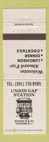 Matchbook Cover - Union Gap Station Clinton NJ