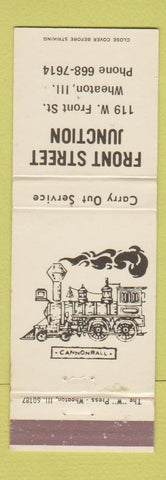 Matchbook Cover - Front Street Junction train Wheaton IL