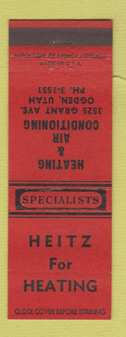 Matchbook Cover - Heitz for Heating Air Conditioning Ogden UT