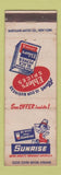 Matchbook Cover - Sunrise Super Markets Grocery LI NY Ehlers Black Peper WEAR