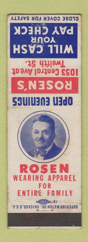 Matchbook Cover - Rosen's Clothes Cincinnati OH
