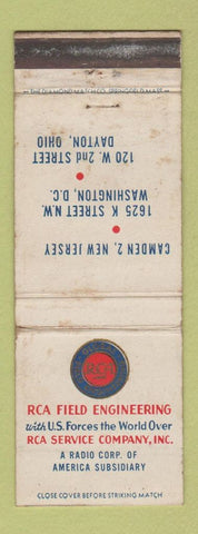 Matchbook Cover - RCA Field Engineering Dayton OH Camden NJ Washington DC WORN