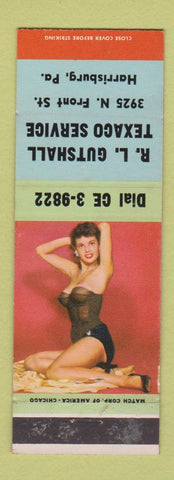 Matchbook Cover - RL Gutshall Texaco oil gas Harrisburg PA pinup