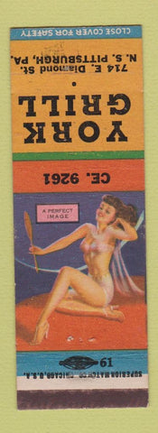 Matchbook Cover - York Grill Pittsburgh PA pinup