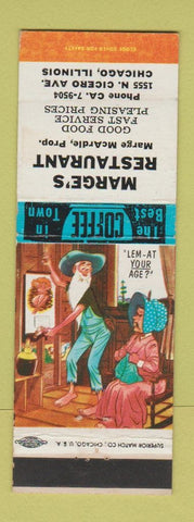 Matchbook Cover - Marge's Restaurant Chicago IL hillbilly