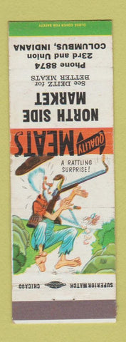 Matchbook Cover - North Side Market Columbus IN hillbilly