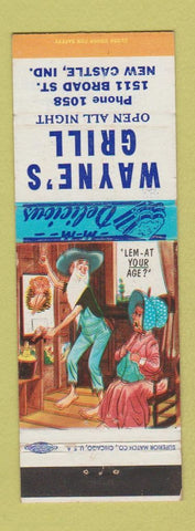 Matchbook Cover - Wayne's Grill New Castle IN hillbilly