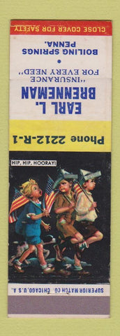 Matchbook Cover - Earl Brenneman Insurance Boiling Springs PA WEAR