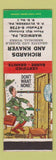 Matchbook Cover - Richards and Knaver Memorials Warwick PA hillbilly
