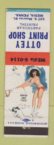Matchbook Cover - Ottey Print Shop Media PA pinup