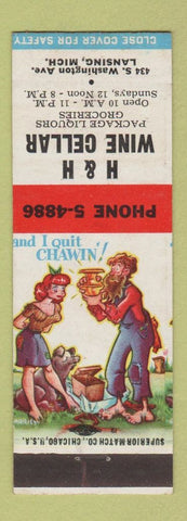 Matchbook Cover - H&H Wine Cellar Lansing MI hillbilly