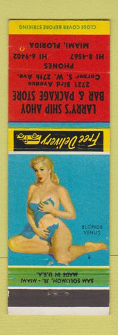 Matchbook Cover - Larry's Ship Ahoy Bar Miami FL pinup