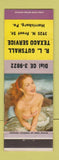 Matchbook Cover - RL Gutshall Texaco oil gas Harrisburg PA pinup