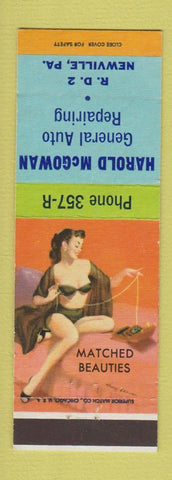 Matchbook Cover - Harold McGowan Auto Repair Newville PA pinup