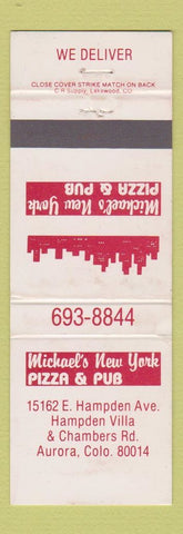 Matchbook Cover - Michael's New York Pizza and Subs Aurora Colorado WEAR