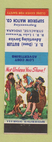 Matchbook Cover - Superior Match DF Dane Butler Syracuse IN hillbilly