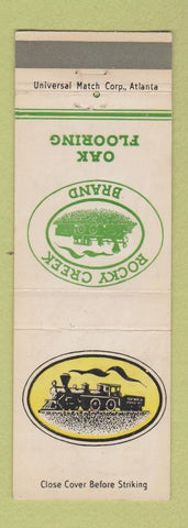 Matchbook Cover - Rocky Creek Brand Oak Flooring train Champan AL Marion IN