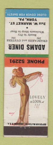 Matchbook Cover - Adams Diner York PA pinup