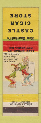 Matchbook Cover - Ben Saathoff's Castle Cigar Store New Castle IN hillbilly